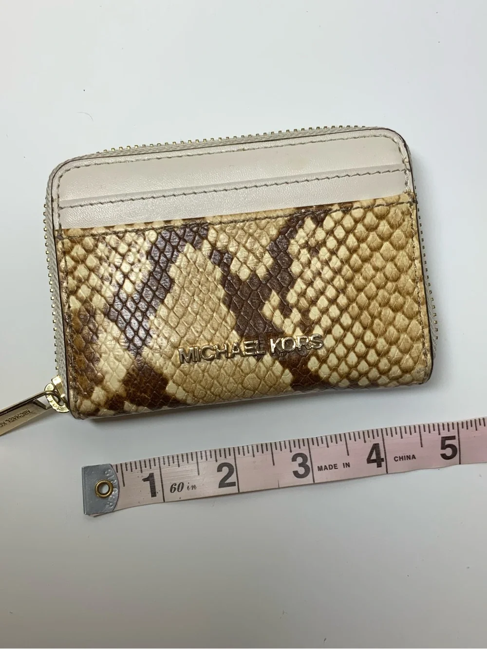 Michael Kors Jet Set Travel Python-Embossed Leather Zip Wallet